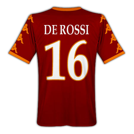 2010-11 Roma Kappa Home Shirt (De Rossi 16)