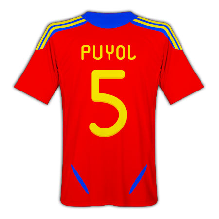 2011-12 Spain Home Football Shirt (Puyol 5)