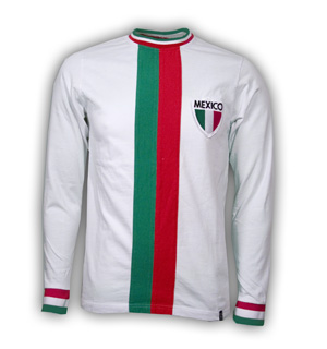 Mexico Away WC 1982 Long Sleeve Retro Shirt 100% cotton