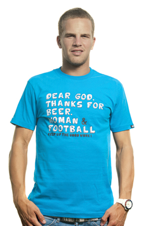 Thanks God T-Shirt // Aqua Blue 100% cotton