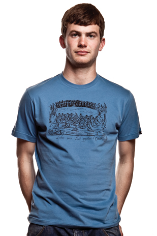Ludus Quem Itali T-Shirt-- Faded Blue 100% cotton