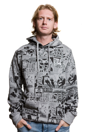 Mens Comic Hooded Sweater // Grey Mêlée 70% cotton/30% polyester