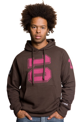 Mens Number 10 Hooded Sweater // Brown 70% Cotton/30% Polyester