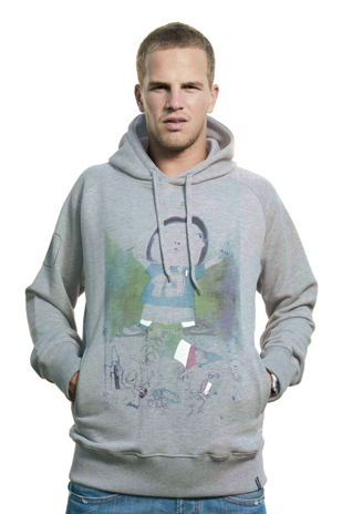 Mens Superexpresso Hooded Sweater // Grey Mêlée 70% cotton/30% p