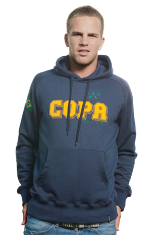 Mens COPA Campe&otilde;es Hooded Sweater -- Marine Blue 70% cotton-30%