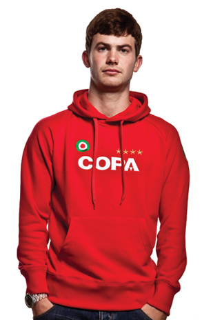 Mens COPA Hooded Sweater // Red 70% cotton/30% polyester