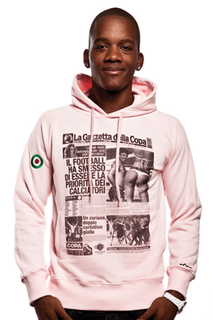 Mens Gazzetta della COPA Hooded Sweater -- Pink 70% cotton-30% p