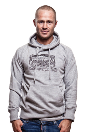 Mens Ludus Quem Itali Hooded Sweater -- Grey M&ecirc;l&eacute;e 70% cotton-30