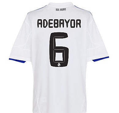 Real Madrid Adebayor 6 Adidas Home Footbal Shirt    