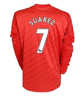 2010-11 Liverpool Long Sleeve Home Shirt (Suarez 7)