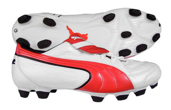 King Exec Moulded FG Football Boots White / Red