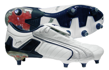 V-Konstrukt SG Football Boots White - Navy - Silver