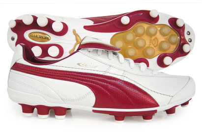 King XL HG/3G Football Boots White/Red