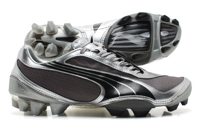 V1-08 FG Football Boots Silver-Grey-Black