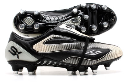 SX Flare HG Metal Tipped Football Boots Blk/Silver/White