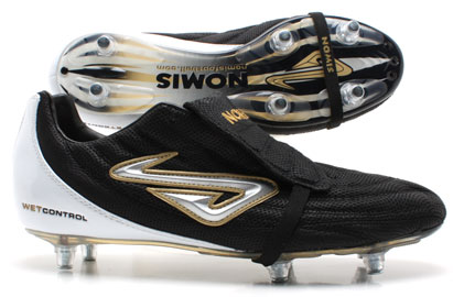 Glove 6 Stud SG Football Boots Black - White - Gold