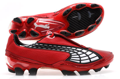 V1-10 FG Football Boots Puma Red/White/Black