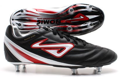 Rapid 6 Stud SG Football Boots Black / White