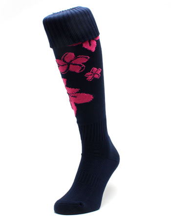 Flower Power Football Socks Navy / Pink