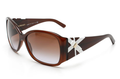 Versace 4171 Shiny Brown / White Sunglasses