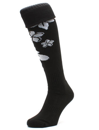 Flower Power Football Socks Black / White
