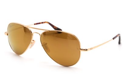 Ray-Ban 8029K Gold Polarised Sunglasses