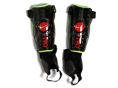 T90 Protegga Anatomical Shinguard Black-Lime-Red