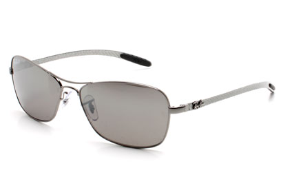 Ray-Ban 8302 Carbon Fibre Collection Silver Polarised Sunglasses