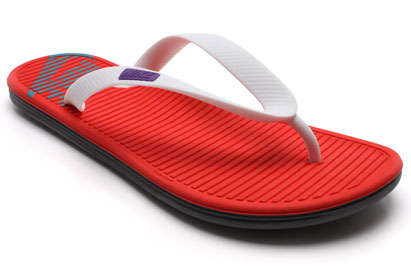 Solarsoft Thong Flip Flops White-Crimson Red