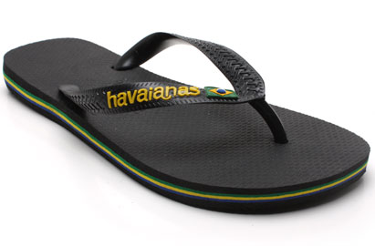 Havaianas Brazil Logo Mens Flip Flops Black