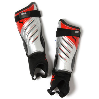 Power Cat 3.10 Shin Ankle Guards Silver-Red