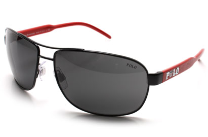 Polo 3053 Black and Red Sunglasses