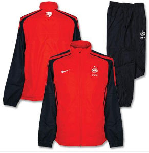 2011-12 France Nike Woven Warmup Suit (Red)