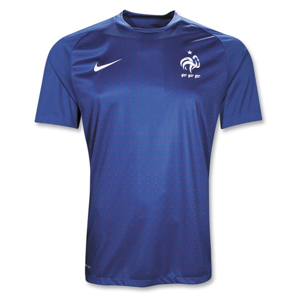 2011-12 France Nike Pre-Match Training Jersey (Blue)