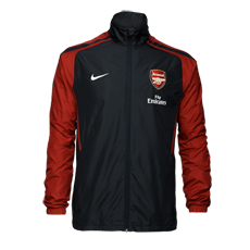2010-11 Arsenal Nike Woven Warm Up Jacket (Black/Red)