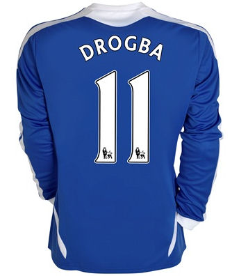 2011-12 Chelsea Long Sleeve Home Football Shirt (Drogba 11)