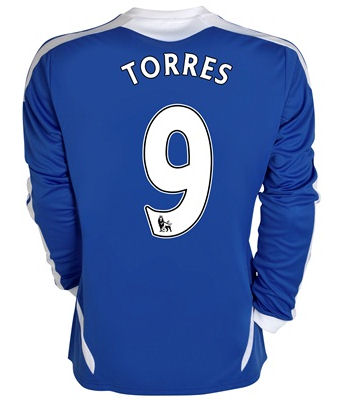 2011-12 Chelsea Long Sleeve Home Football Shirt (Torres 9)