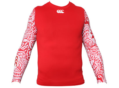 Canterbury Baselayer Cold L-S Tribal Red