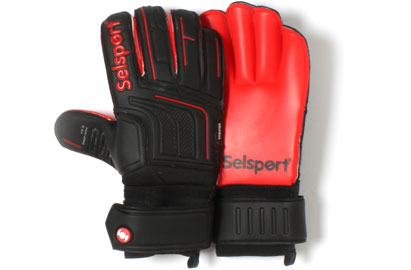 Premier Goalkeepers Gloves Black with Red Palm