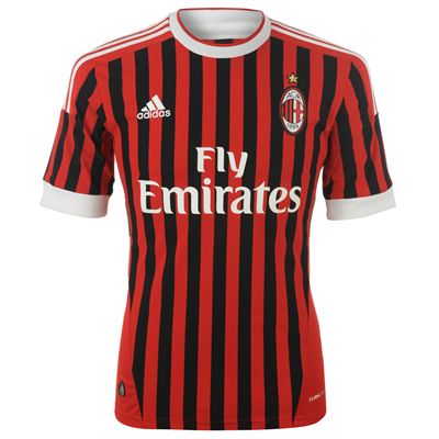 2011-12 AC Milan Adidas Home Football Shirt