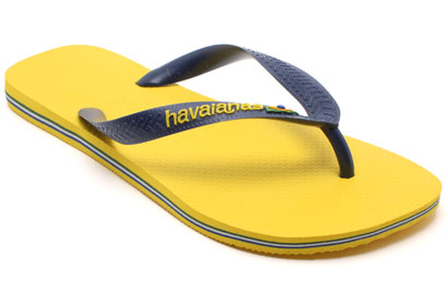 Havaianas Brazil Logo Mens Flip Flops Citrus Yellow