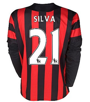 2011-12 Manchester City Umbro L/S Away (Silva 21)