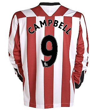 2011-12 Sunderland Umbro L/S Home Shirt (Campbell 9)
