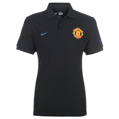 2011-12 Man Utd Nike Polo Shirt (Black)