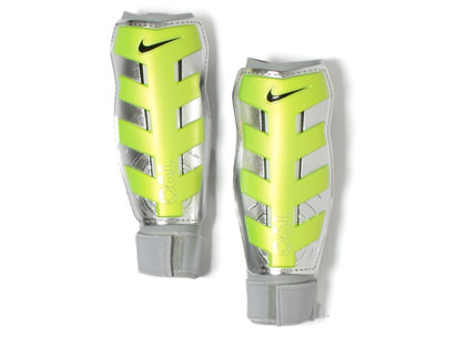 T90 Command Shin Guard Silver/Volt Green