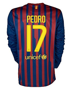 2011-12 Barcelona Nike L-S Home Shirt (Pedro 17)