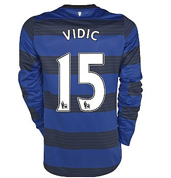 2011-12 Man Utd Nike L/S Away Shirt (Vidic 15)