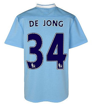 2011-12 Manchester City Umbro Home Shirt (De Jong 34)