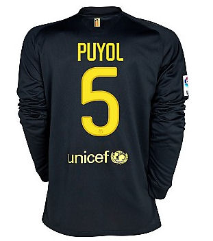 2011-12 Barcelona Nike L/s Away Shirt (puyol 5)