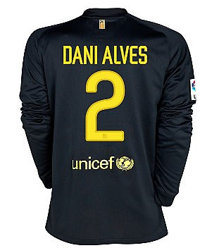 2011-12 Barcelona Nike L/s Away Shirt (dani Alves 2)